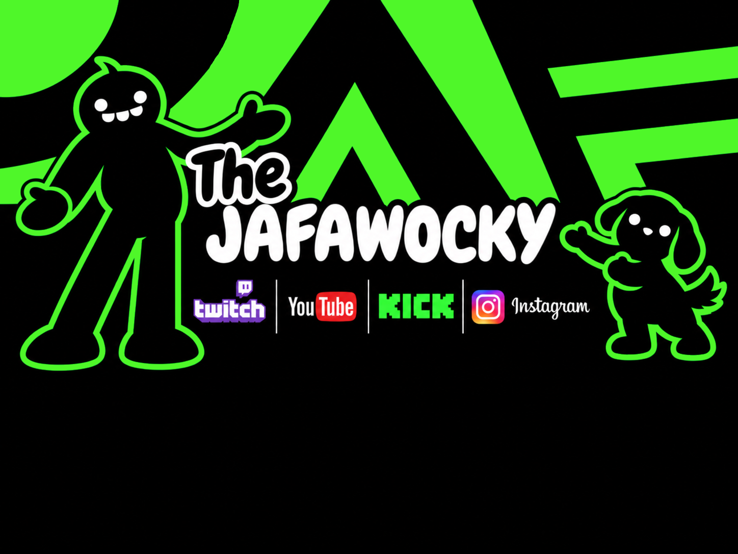 The Jafawocky and Daisy, with Twitch, YouTube, Kick and Instagram logos